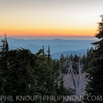 Sunset over the Western Cascades with new moon (Philip A. Knouf)